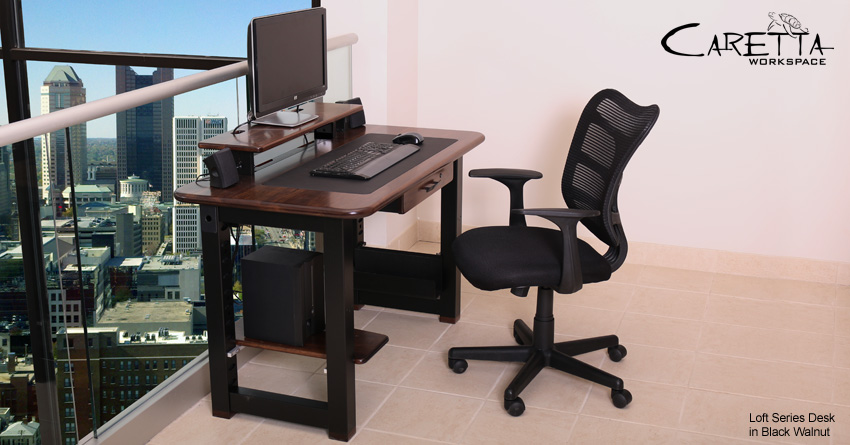 Caretta Loft Desk in Solid Black Walnut