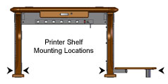 Artistic Printer Shelf Mounting Locations