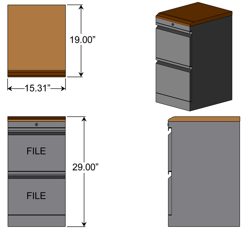 File File Cabinet with Wood Top Dimensions