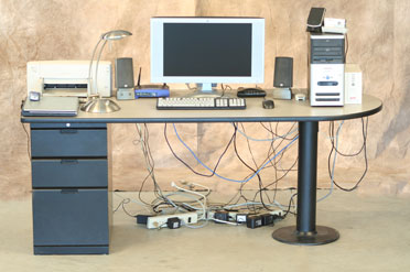 desk before caretta workspace cable management