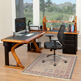 Modern Urban Computer Desk Petite, L Shaped Right - Caretta Workspace