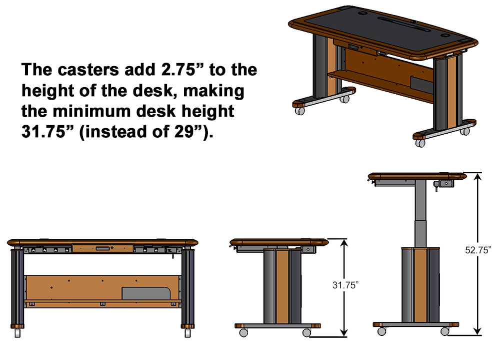 Desk casters