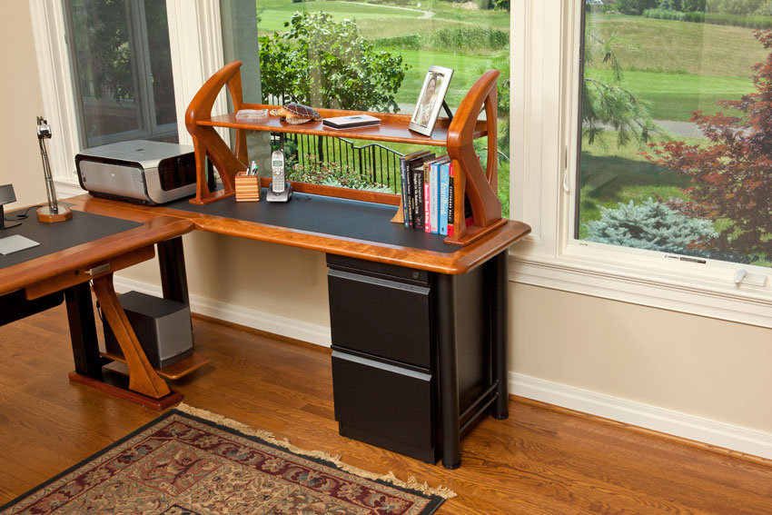 File Cabinet For L Shaped Desks, Modern Computer Desk With File Cabinet