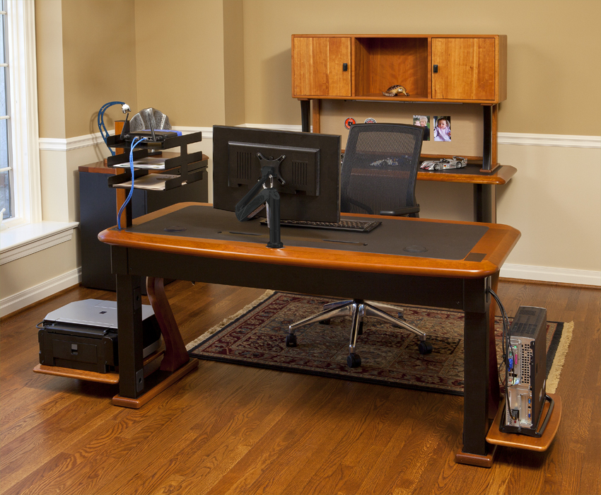 Artistic Printer Shelf Caretta Workspace, Small Computer Desk With Shelf For Printer
