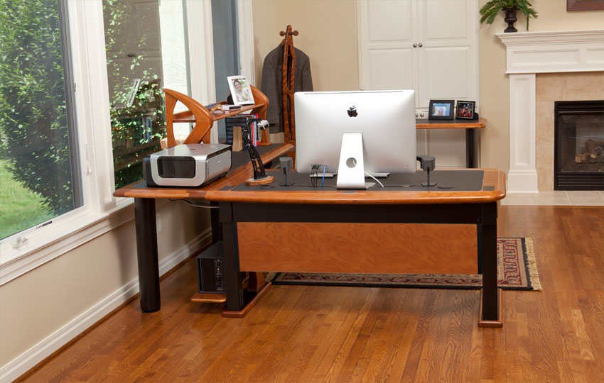 Modern Urban Computer Desk Petite, L Shaped Right - Caretta Workspace