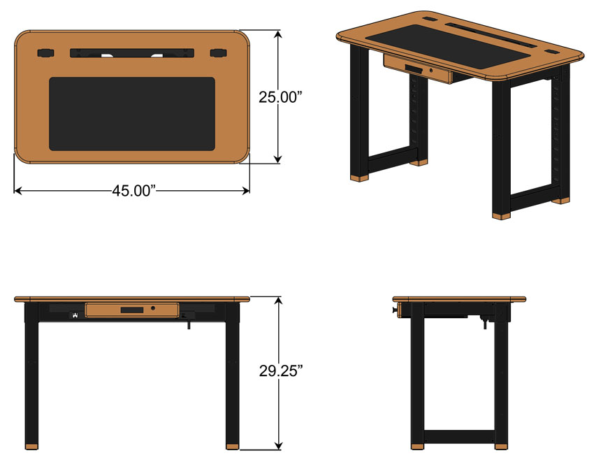 H: 29.25” W: 45.00” D: 25.5