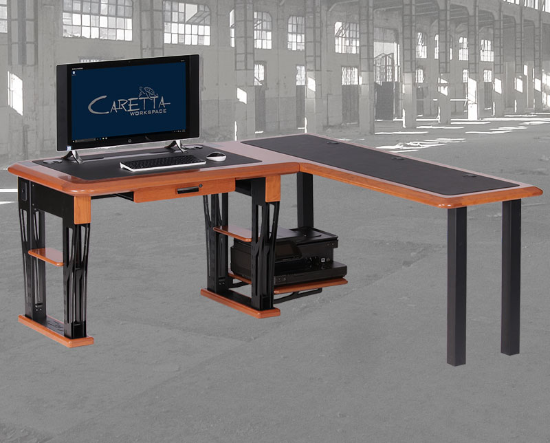 Modern Urban Computer Desk Petite, L Shaped Right - Caretta Workspace