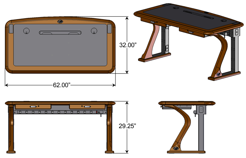 Artistic Computer Desk Petite, L Shaped Right - Caretta Workspace