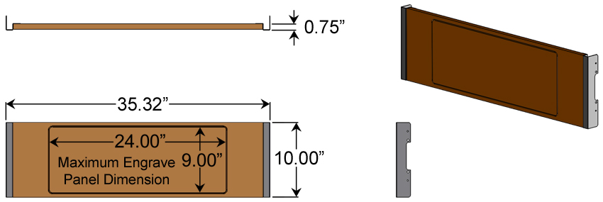 Laser Engraved Modesty Panel Dimensions