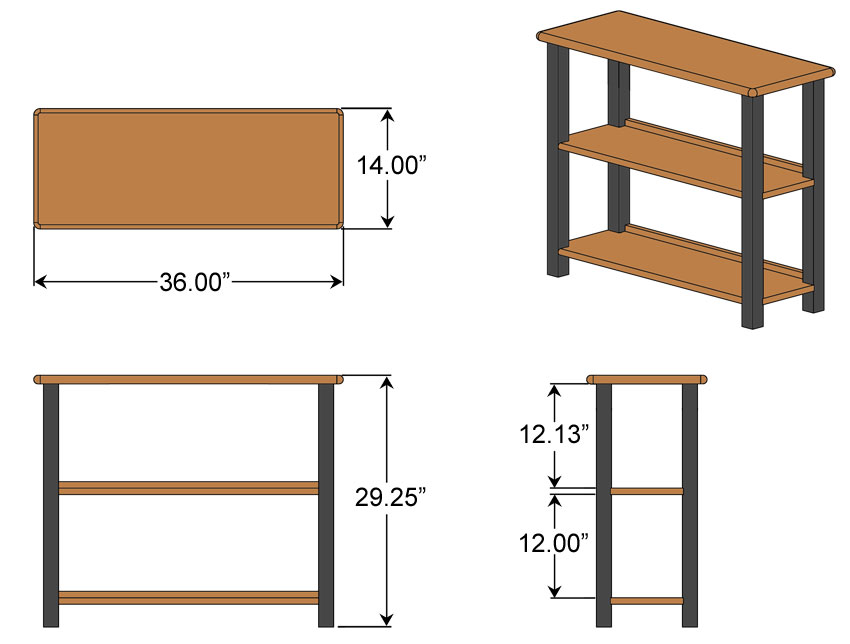 Bookshelf Table, Ash