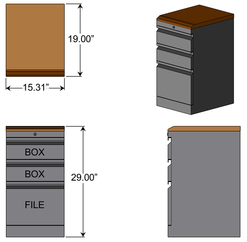 Box Box File With Premium Wood Top Caretta Workspace