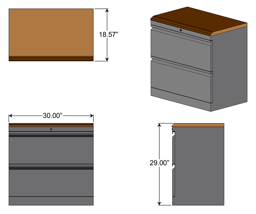 Lateral File Cabinet With Premium Wood Top Caretta Workspace