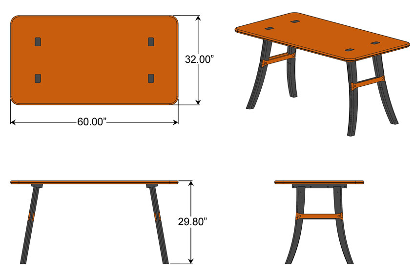 Loft Dining Table, Natural Cherry