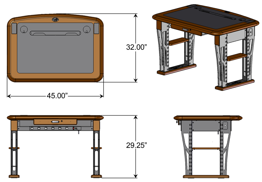 Modern Urban Computer Desk Petite, L Shaped Right - Caretta Workspace