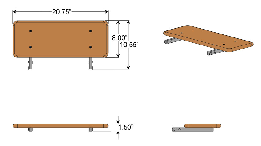 Small Loft Desk Shelf Dimensions