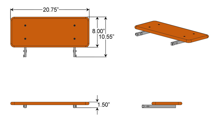 Small Loft Desk Shelf Dimensions