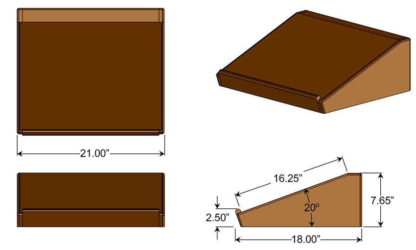 Table Top Lectern dimensions