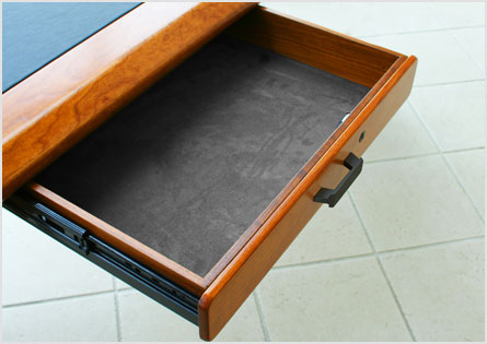 Lined locking desk drawer