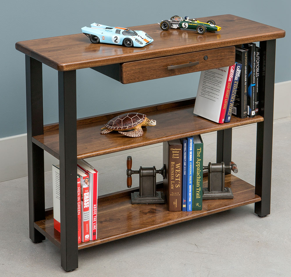 Bookshelf Table With Drawer Black Walnut Caretta Workspace