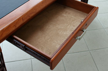 micro suede lined locking drawers